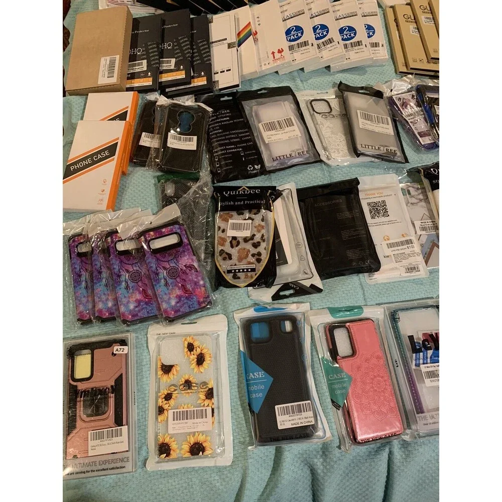 Lot of 90 brand new Cell Phone cases and screen protectors